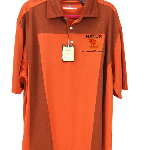 SKINS GAME men's golf polo shirt orange XL NEW - Picture 3 of 7